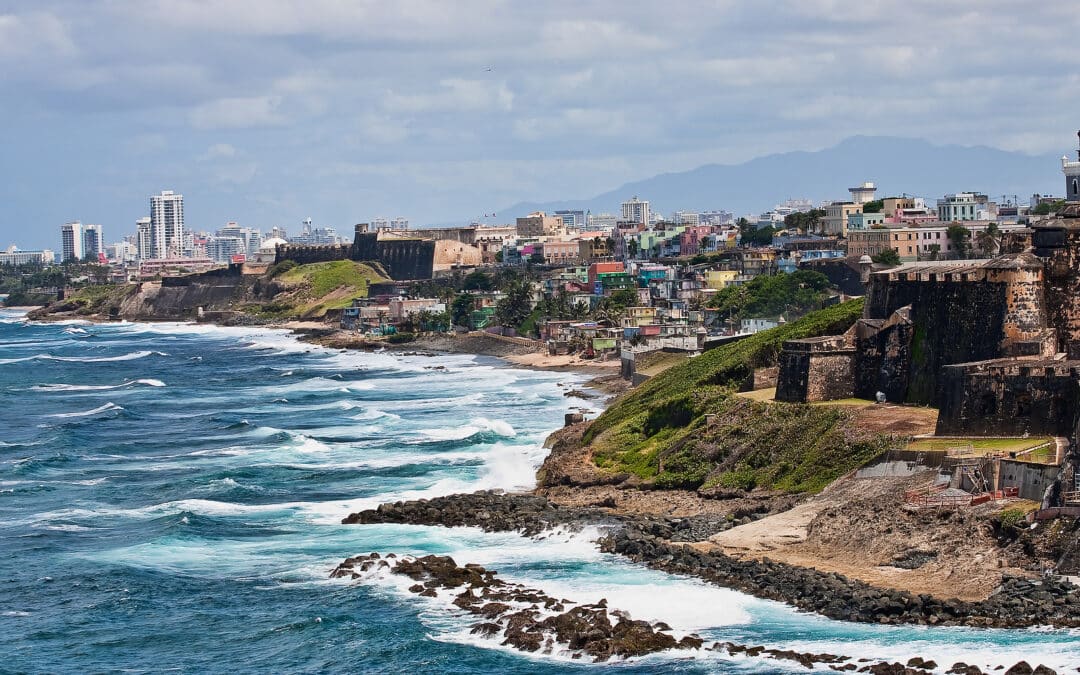 The rocky coast of Puerto Rico at El Morro